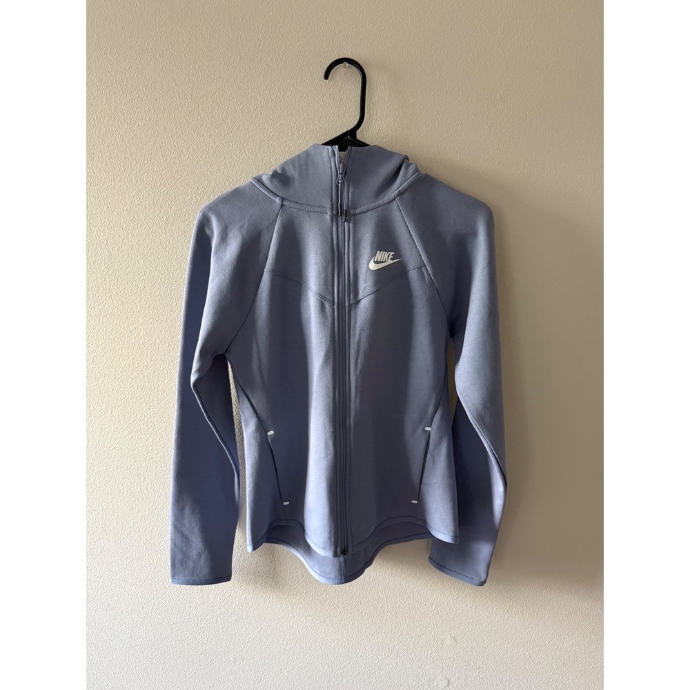 Nike womens tech fleece windrunner full zip blue hoodie womens size xs